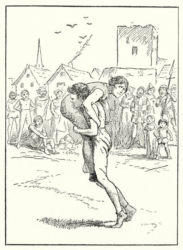 Merrie England: Zápas (litografie) od Alfred (after) Pearse