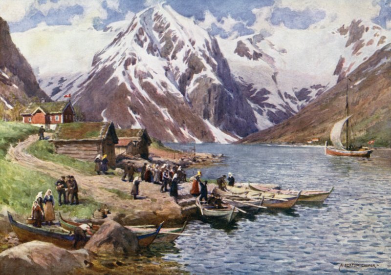 Ese Fjord, Svatební párty od Alfred Heaton Cooper