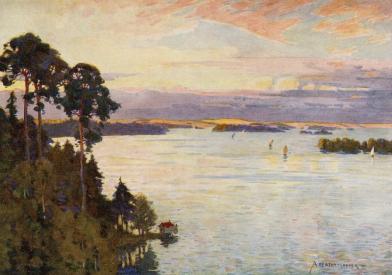 Ostrovy v Baltském moři poblíž Stockholmu od Alfred Heaton Cooper
