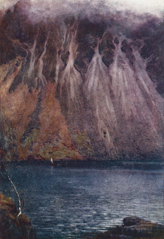 Lake District: Wastwater Screes (barevná litografie) od Alfred Heaton Cooper