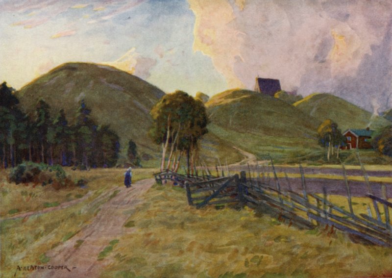 The Kings Mounds, Upsala od Alfred Heaton Cooper