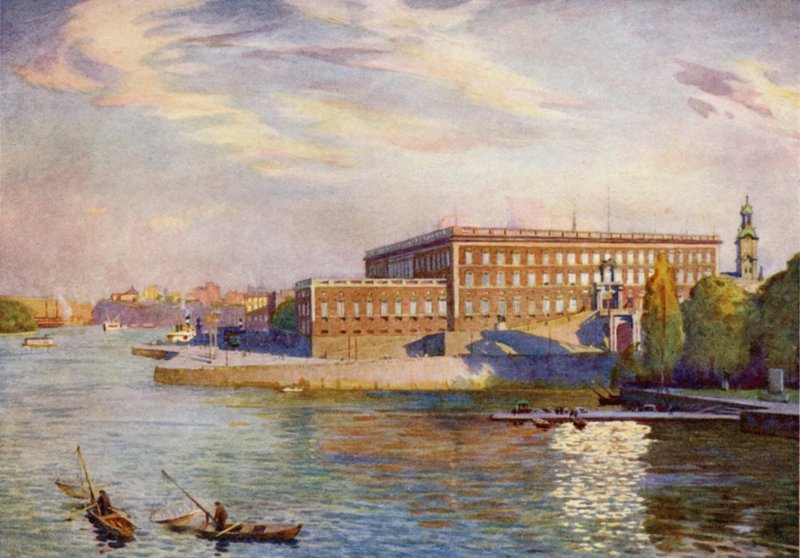 Královský palác, Stockholm od Alfred Heaton Cooper