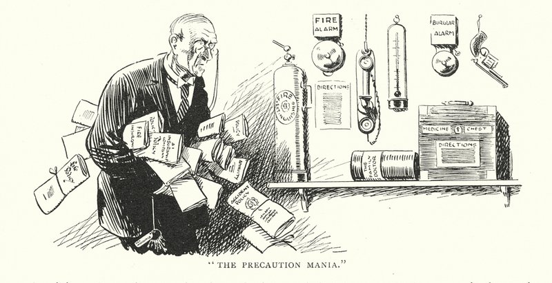 Precaution Mania (litografie) od Alfred Leete