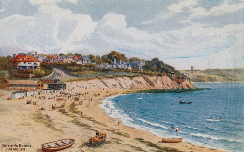 Pláž ke koupání, Falmouth od Alfred Robert Quinton