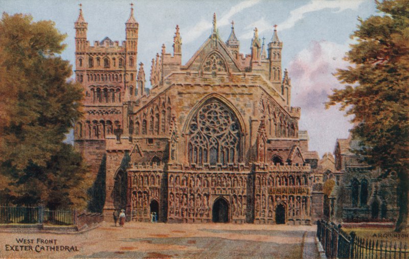 Exeterská katedrála. Západní fronta od Alfred Robert Quinton