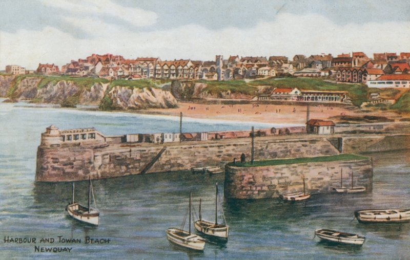 Přístav a Towan Beach, Newquay od Alfred Robert Quinton