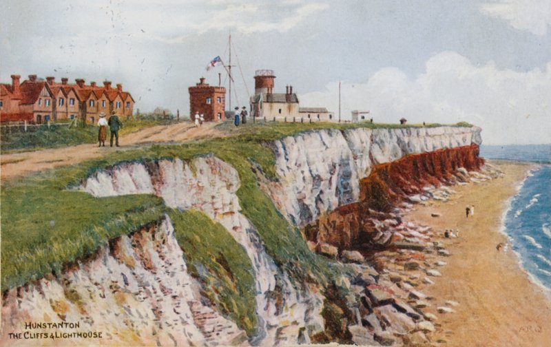 Hunstanton, The Cliffs and Lighthouse od Alfred Robert Quinton