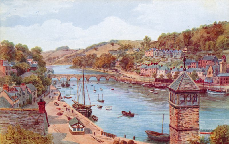 Looe, řeka a most od Alfred Robert Quinton