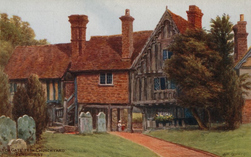 Lychská brána z hřbitova, Penshurst od Alfred Robert Quinton