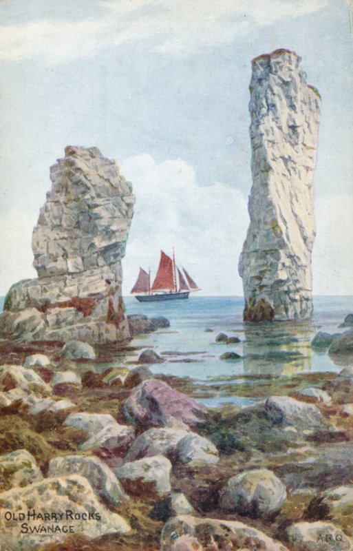 Starý Harry Rocks, Swanage od Alfred Robert Quinton
