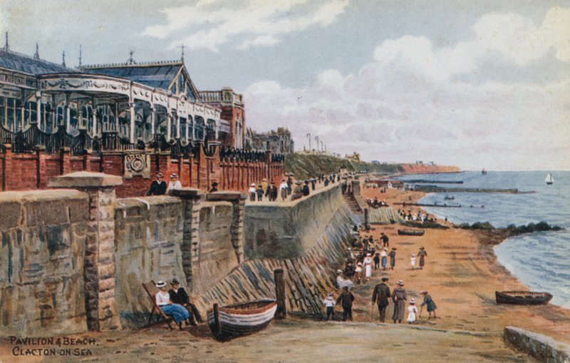 Pavilion und Beach, Clacton-on-Sea od Alfred Robert Quinton