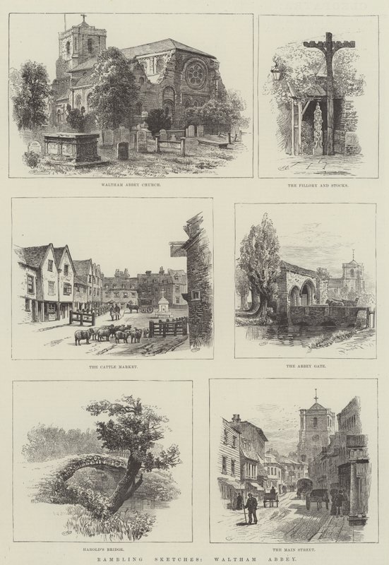 Rambling Sketches, Waltham Abbey od Alfred Robert Quinton