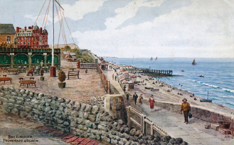 Sheringham, promenáda a pláž od Alfred Robert Quinton