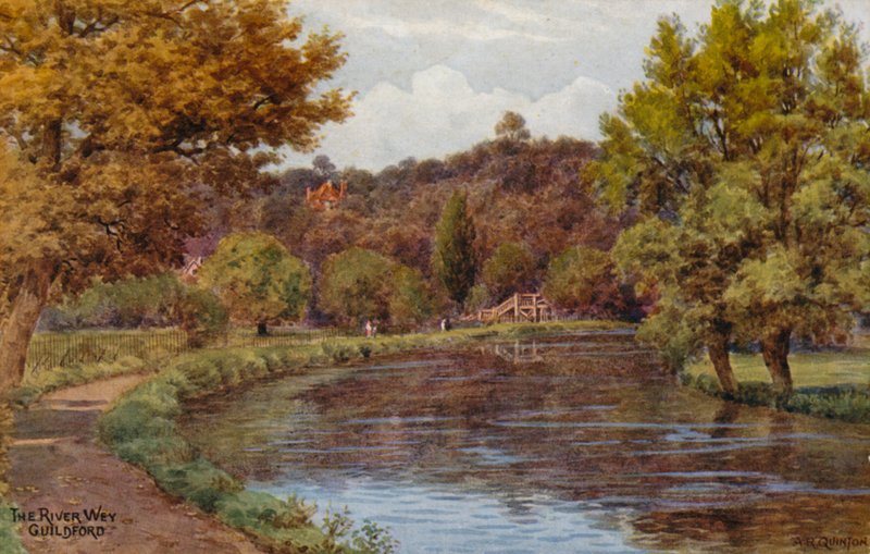 Řeka Wey, Guildford od Alfred Robert Quinton