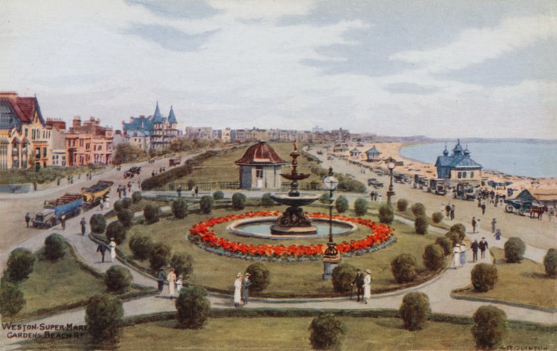 Weston-Super-Mare, zahrady, pláž R od Alfred Robert Quinton
