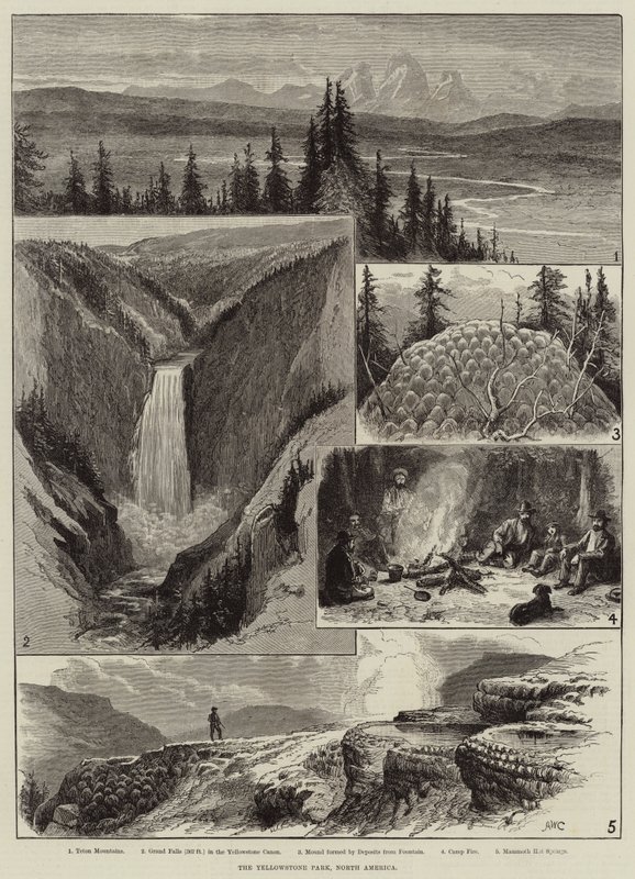 Yellowstonský park, Severní Amerika od Alfred W. Cooper