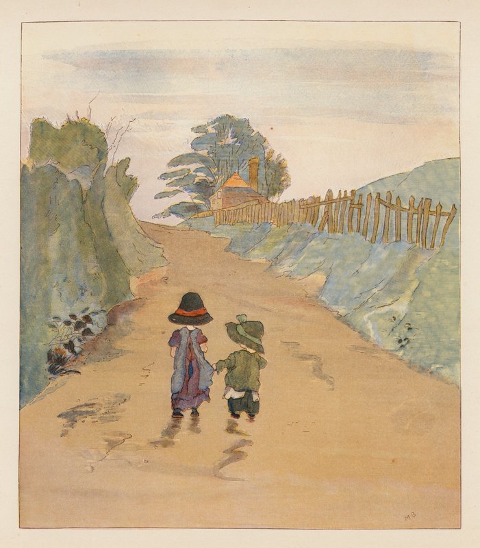 Cikánské děti (barevná litografie) od Alice Maud Beddington