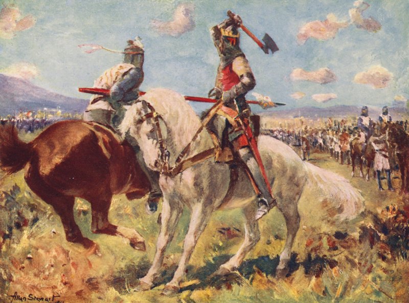 Bitva u Bannockburnu (barevná litografie) od Allan Stewart