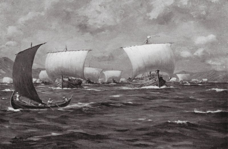 Xerxes bičuje Hellespont (litografie) od Allan Stewart