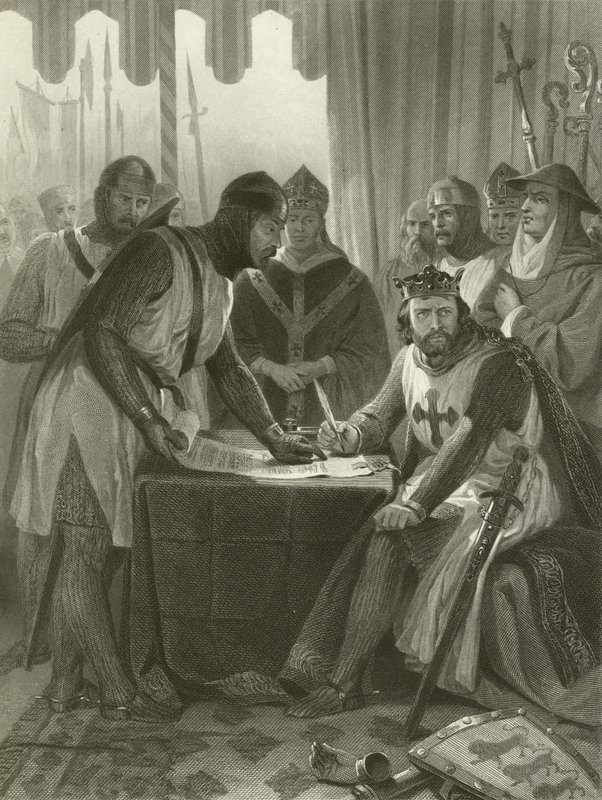 Král Jan podepisuje Magna Carta, 1215 od Alonzo Chappel