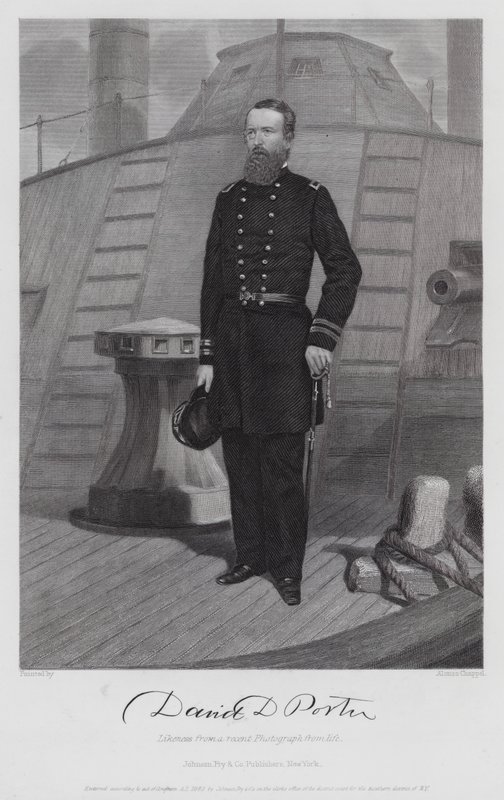 David D Porter (rytina) od Alonzo (after) Chappel