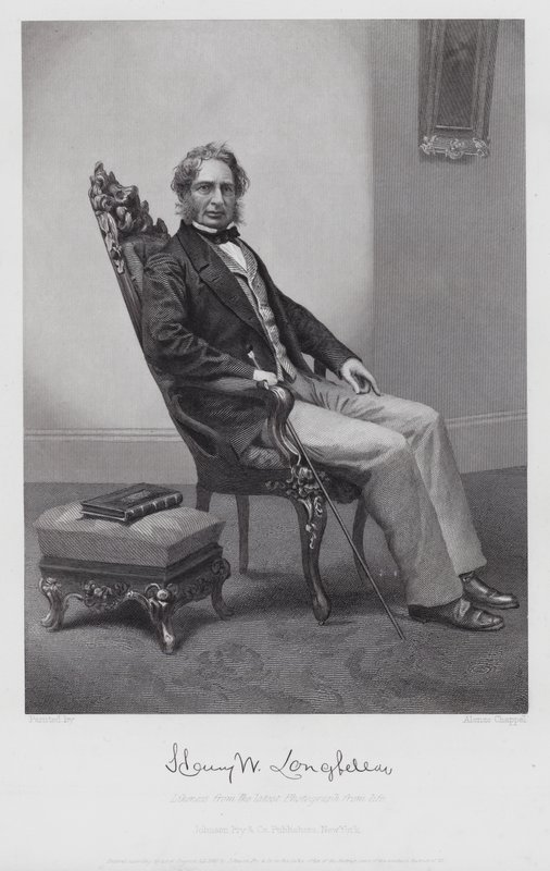 Henry Wadsworth Longfellow (rytina) od Alonzo (after) Chappel