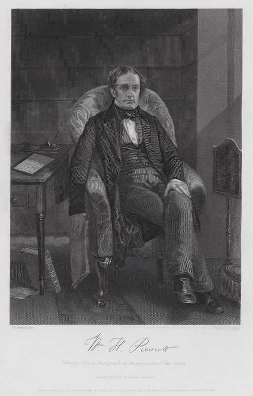 William Hickling Prescott (rytina) od Alonzo (after) Chappel