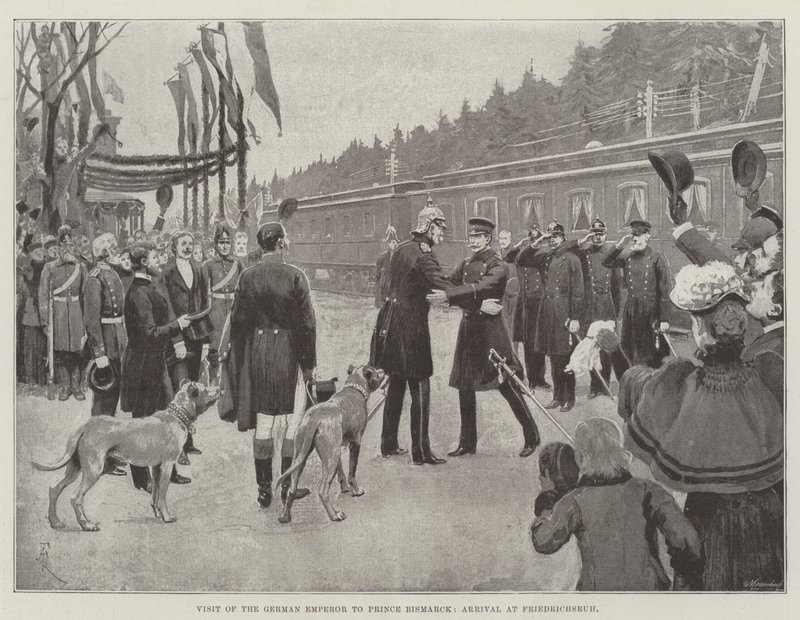Návštěva německého císaře u prince Bismarcka, příjezd do Friedrichsruhu od Amedee Forestier
