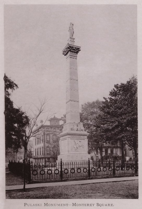 Pulaski Monument, Monterey Square (černobílá fotografie) od American Photographer (after)