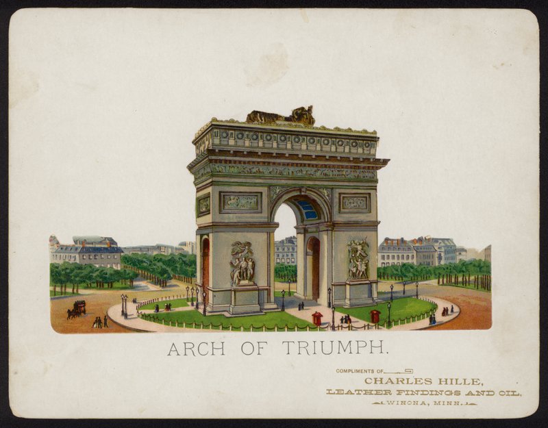 Arc de Triomphe, Paříž, Francie (chromolitho) od American School
