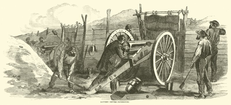 Baterie před Petrohradem, červen 1864 od American School