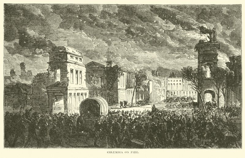 Columbia v plamenech, únor 1865 od American School