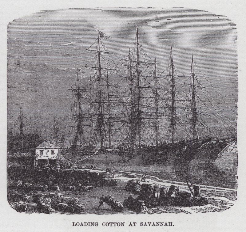 Loading Cotton at Savannah (rytina) od American School