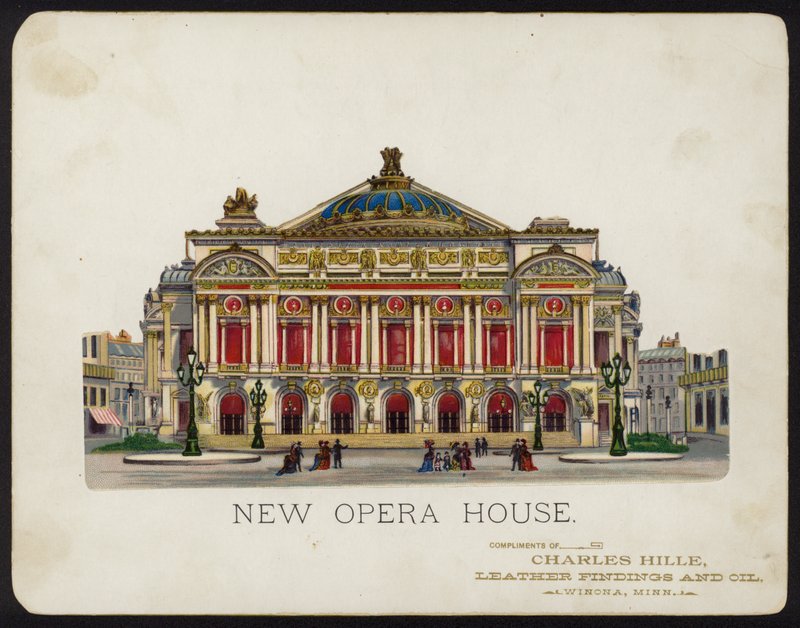 Opera Palais Garnier, Paříž, Francie (chromolitho) od American School
