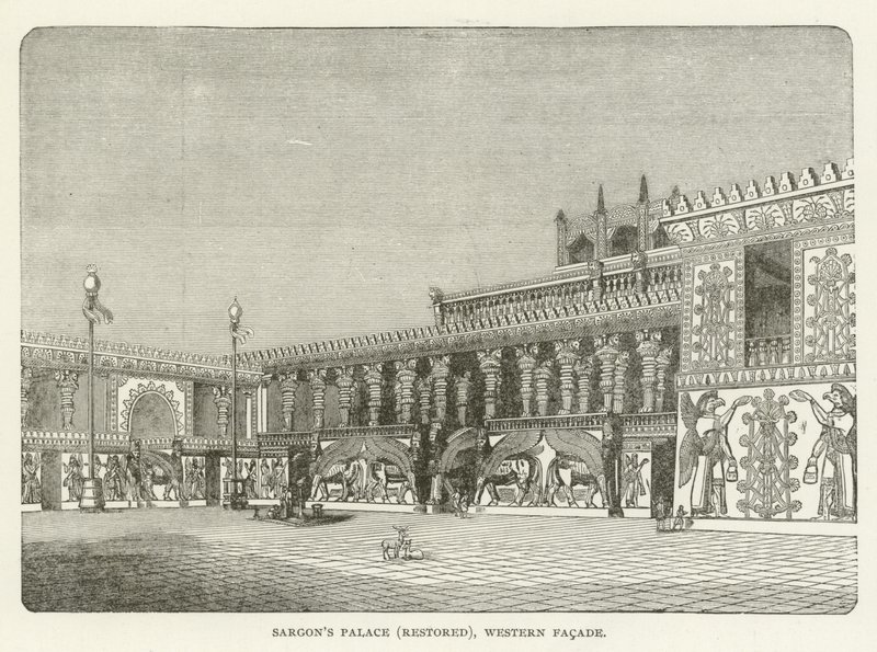 Sargonův palác (obnovený), západní fasáda od American School