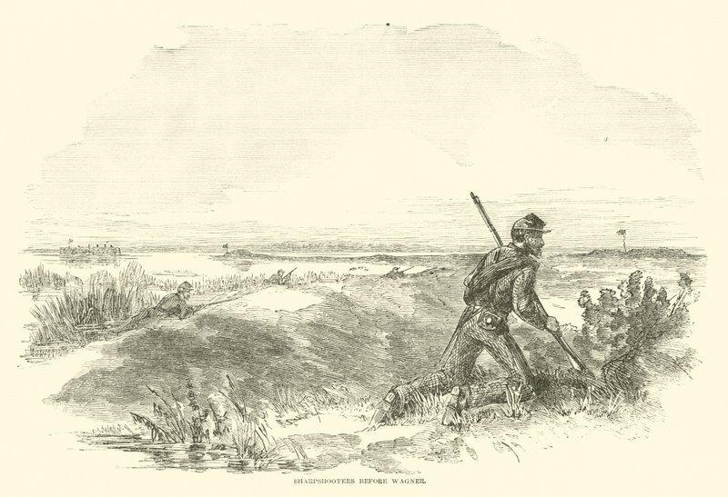 Ostrostřelci před Wagnerem, srpen 1863 od American School