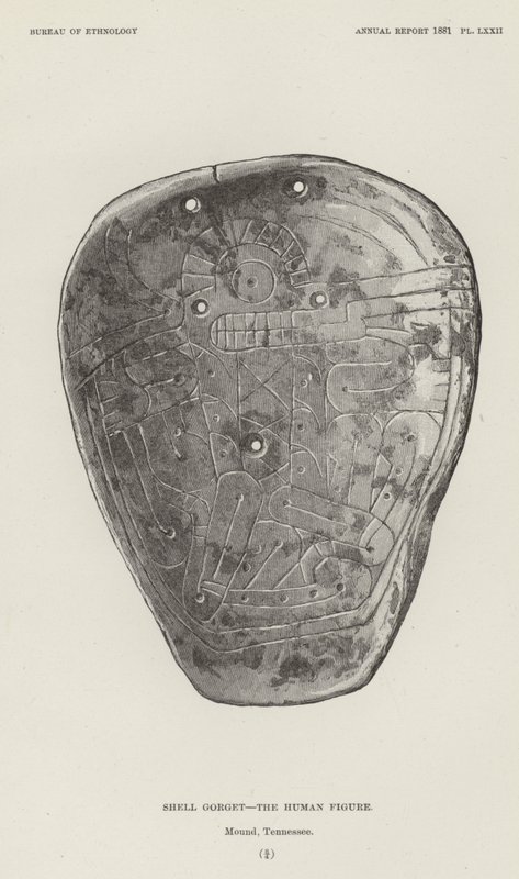 Shell Gorget - Lidská postava od American School