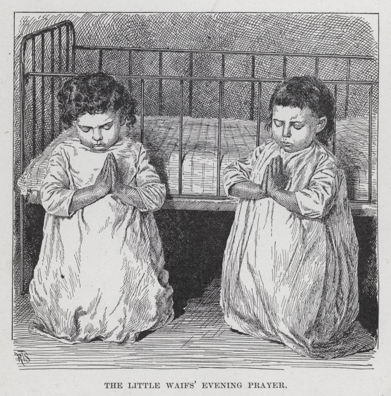 Večerní modlitba The Little Waifs (litho) od American School