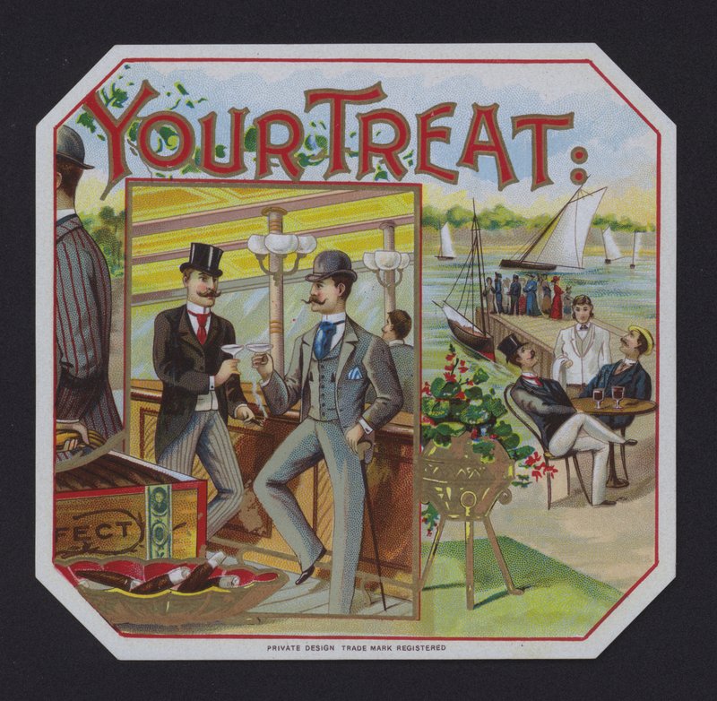 Your Treat, štítek doutníku (chromolitho) od American School