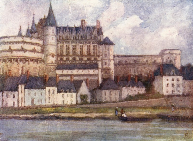 Amboise z Loiry (barevná litografie) od Amy B. Atkinson