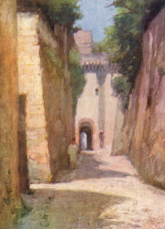 Rue Foulques Nerra, Loches (barevná litografie) od Amy B. Atkinson