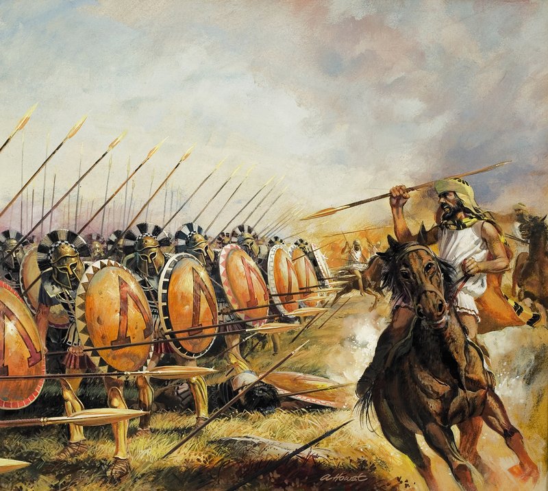 Spartská armáda (kvaš na papíře) od Andrew Howat
