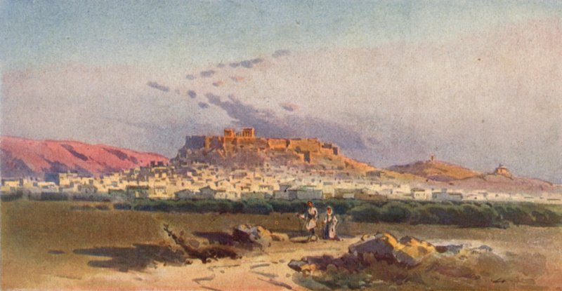 Athény a Akropole (barevné lito) od Angelos Giallinos