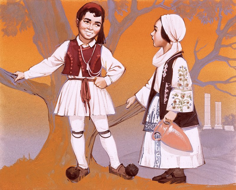 Řecké děti v národním kroji od Angus McBride