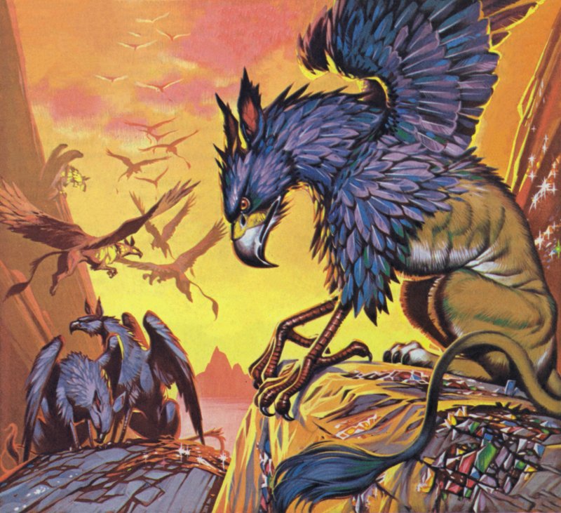 Gryphons (barevná litografie) od Angus McBride