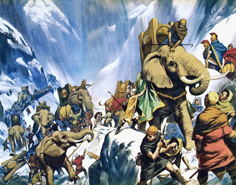 Hannibal při přechodu Alp od Angus McBride