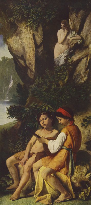 Děti tvoří hudbu (olejomalba) od Anselm Feuerbach