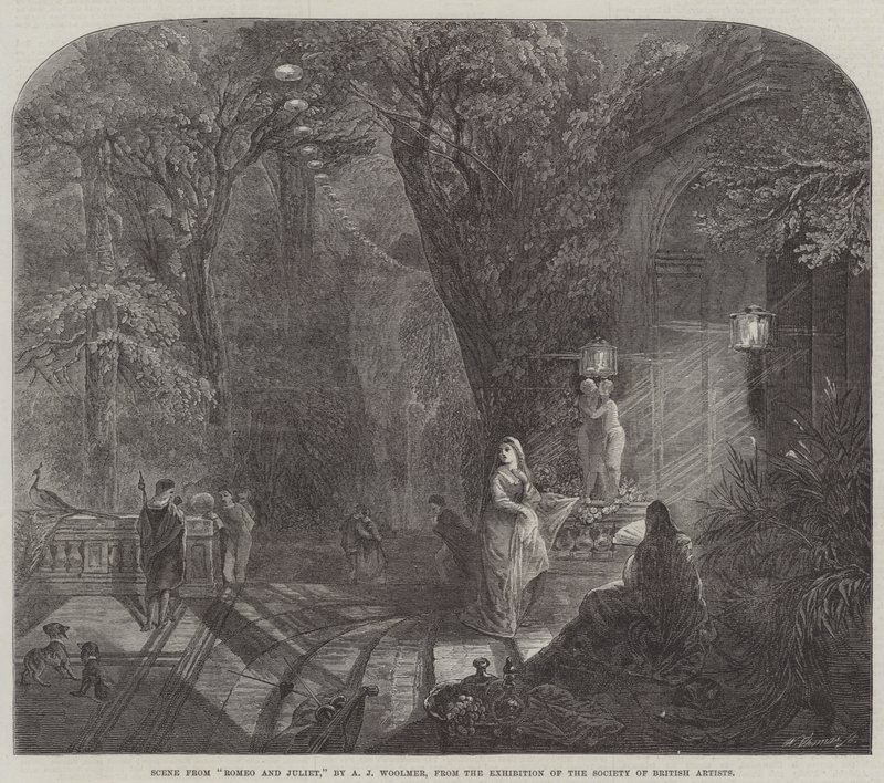 Scéna z Romea a Julie od Arthur Joseph Woolmer