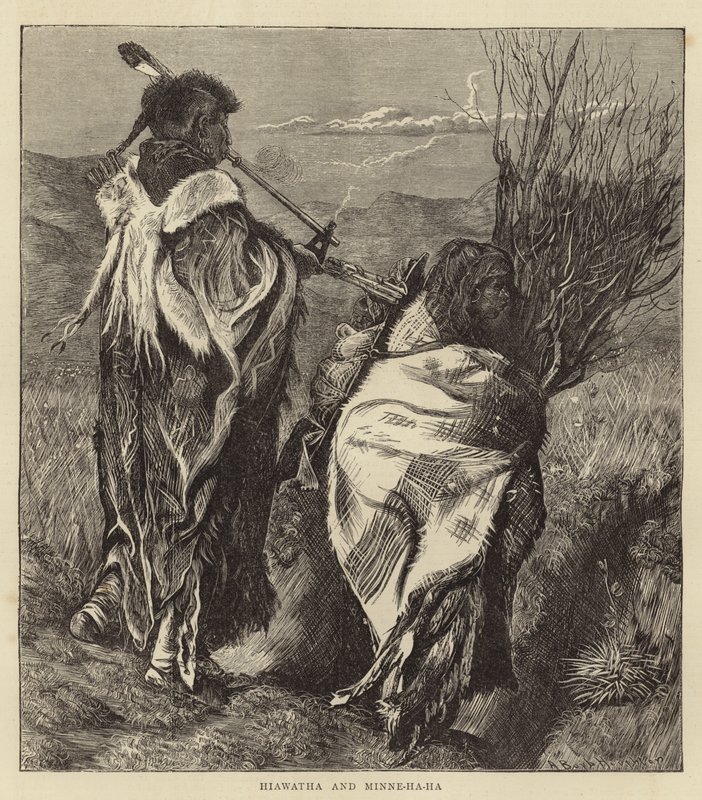 Hiawatha a Minne-Ha-Ha (rytina) od Arthur Boyd (after) Houghton