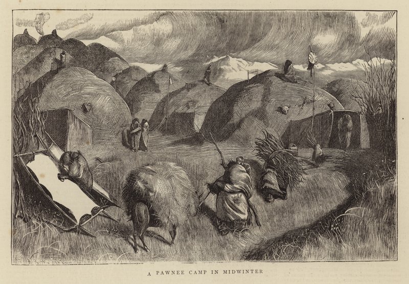 Tábor Pawnee uprostřed zimy od Arthur Boyd Houghton